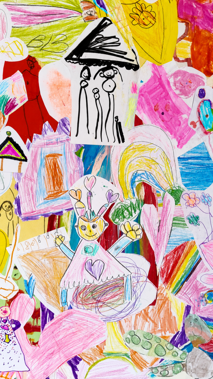 Collage Canvas van kinderkunst
