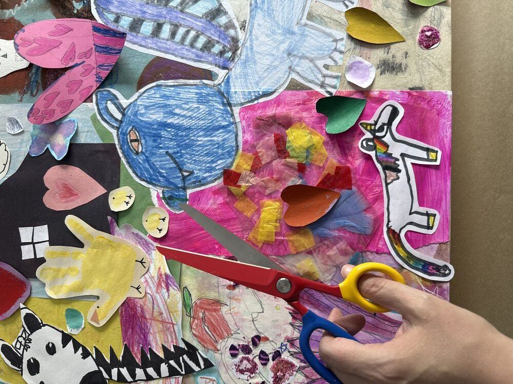 Collage Canvas van kinderkunst
